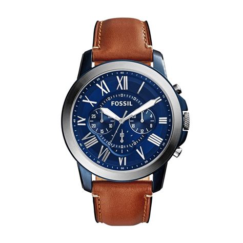 fossil grant chronograph watch set